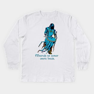 Drummer marching Kids Long Sleeve T-Shirt